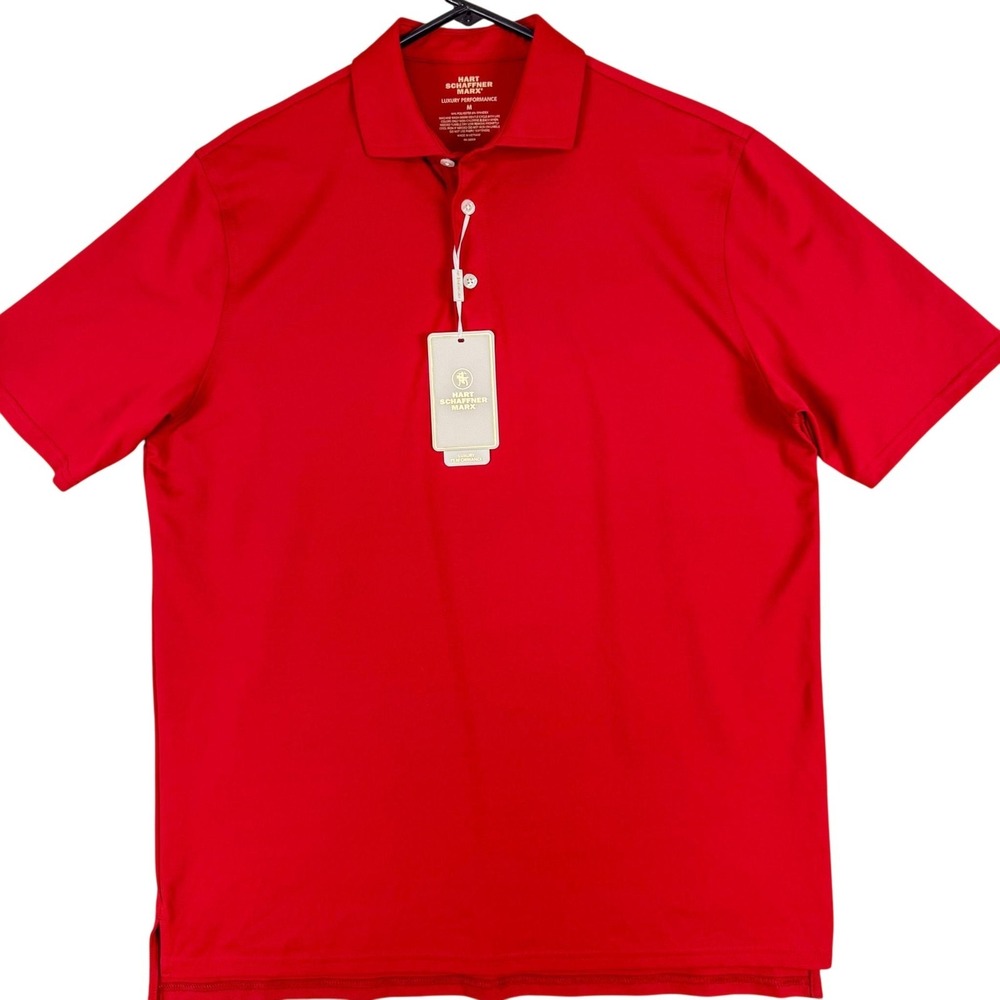 Hart Schaffner Marx Polo Shirt Mens Medium‎ Red Luxury Performance Golf NEW $80